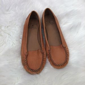 Lucky Brand Orange Leather Moccasin Flats